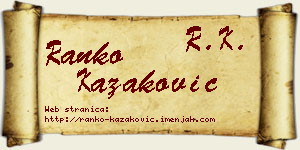 Ranko Kazaković vizit kartica